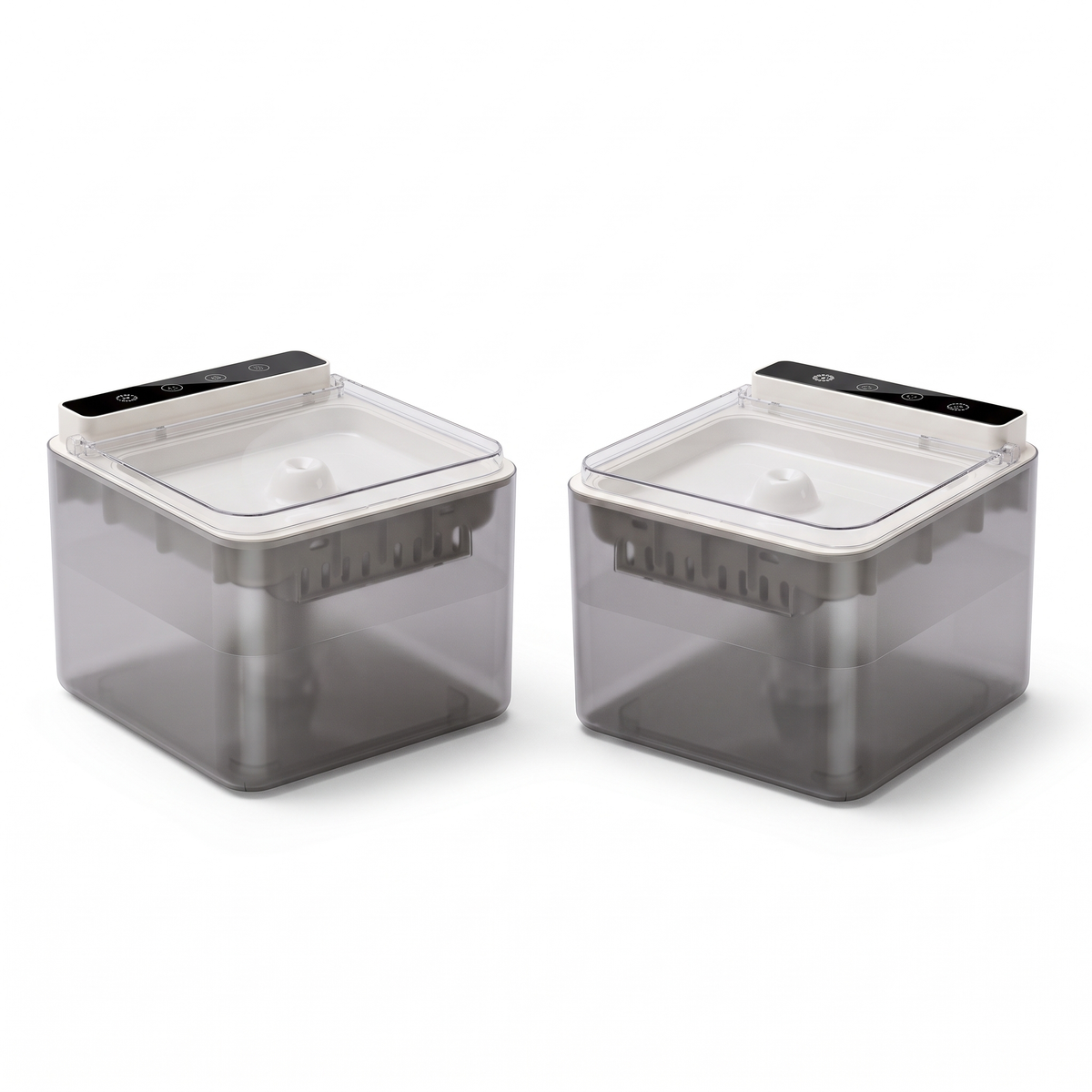 Two KitbrookPet cordless fountains side by side
